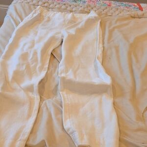 Nwt Lilly Pulitzer White Linen Palazzo Pants